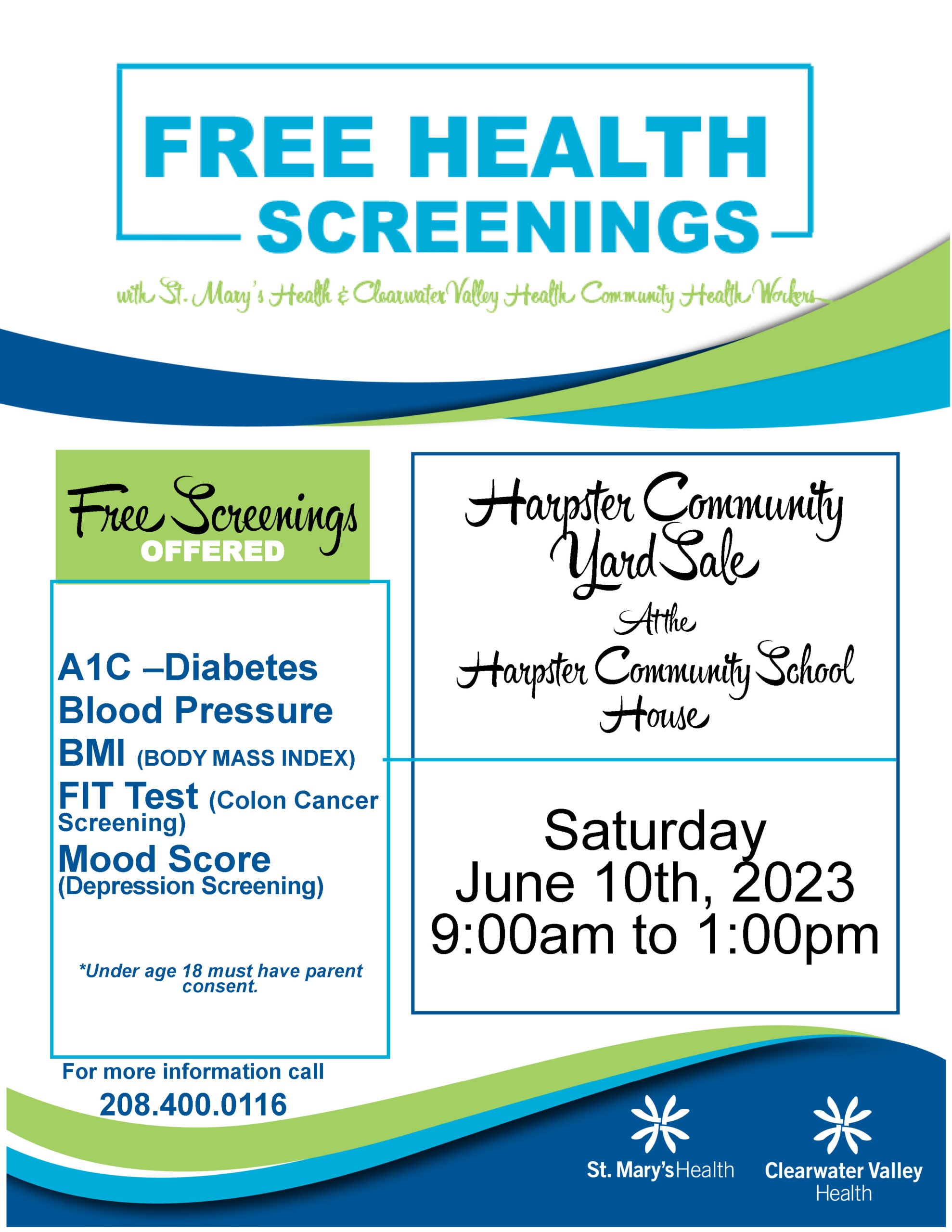 Harpster Yard Sale Health Screening