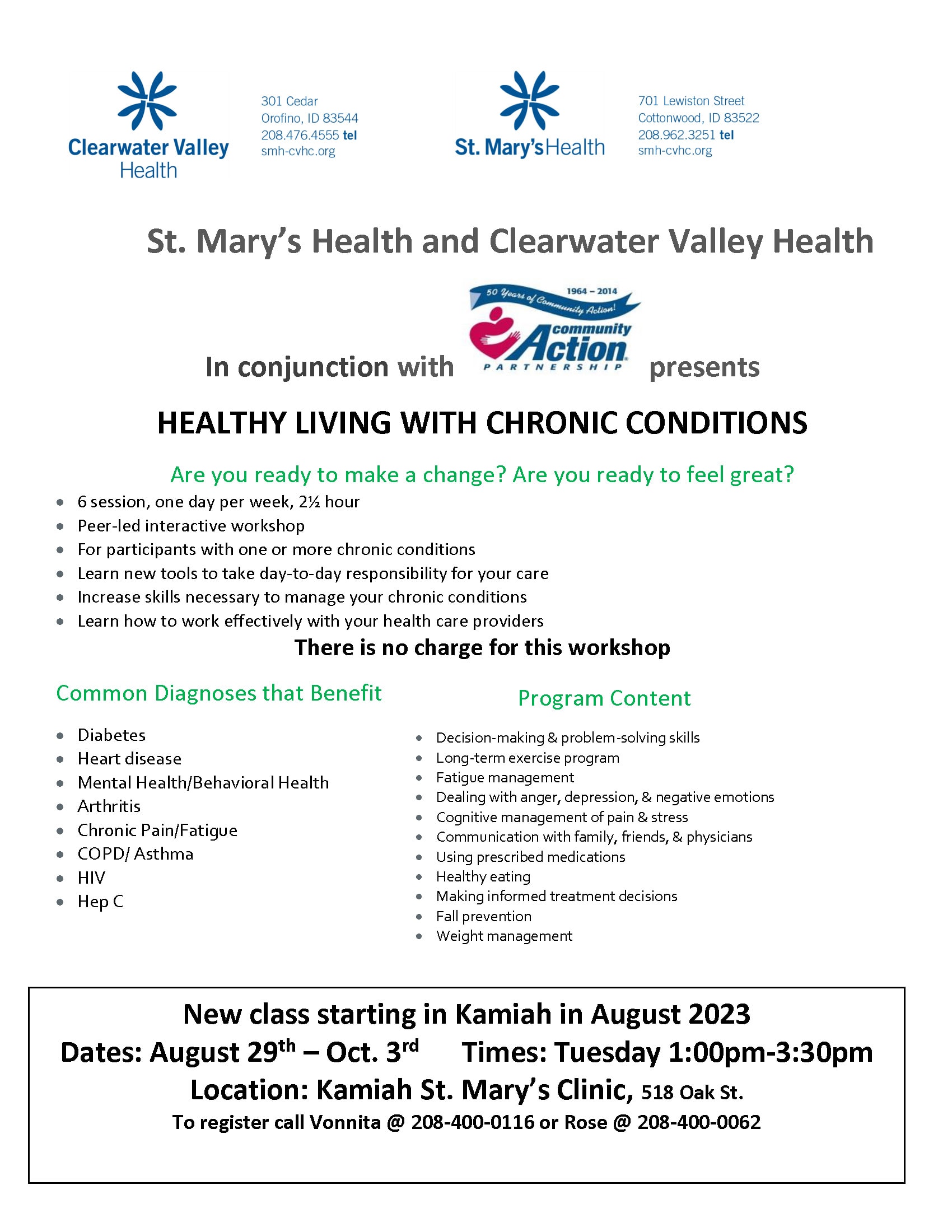 Kamiah flyer August-October 2023